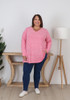 Plus Size Super Soft Pink V Neck Stretch Top