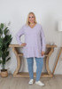 Plus Size Super Soft Lilac V Neck Stretch Top