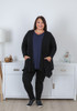 Plus Size Black Short Hanky Hem Layer Cardigan