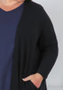 Plus Size Black Short Hanky Hem Layer Cardigan