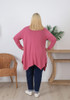 Plus Size Pink Short Hanky Hem Layer Cardigan