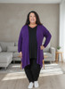 Plus Size Purple Short Layer Hanky Hem Cardigan