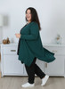 Plus Size Dark Green Short Layer Hanky Hem Cardigan