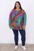 Plus Size Happy Colour V Neck Top