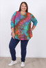 Plus Size Happy Colour V Neck Top