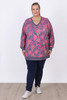Plus Size Waffle Oversized Top in Pink Floral - Curvaceous