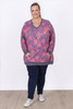 Plus Size Waffle Oversized Top in Pink Floral