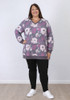 plus size long sleeve bloom sweater 