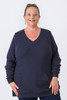 Plus Size Navy Waffle Oversize Top