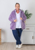 Plus Size Removeable Hood Snuggly Lilac Jacket