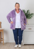 Plus Size Removeable Hood Snuggly Lilac Jacket