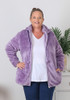 Plus Size Removeable Hood Snuggly Lilac Jacket