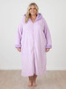 Plus Size Zip Up Soft Dressing Gown In Lilac