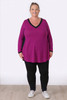 Plus Size Swing Top In Dark Magenta and Black