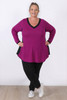 Plus Size Swing Top In Dark Magenta and Black