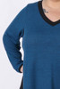 Plus Size Deep Teal & Black Two Tone Swing Top 