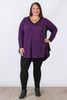 Plus Size Two Tone Swing Top In Purple and Black - Curvaceous