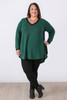 Plus Size Deep Green and Black Two Tone Swing Top