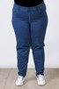 Plus Size Pull On Relaxed Fit Denim Jeans In Mid Blue