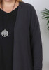 Plus Size Grey Long Layer Cardigan with Pockets