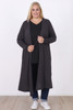 Plus Size Grey Long Layer Cardigan with Pockets by Curvaceous