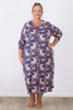 Plus Size Patchwork Moons Long Sleeve Stretch Nightie