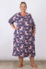 Plus Size Patchwork Moons Long Sleeve Stretch Nightie - Curvaceous
