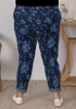 Plus Size Blue Roses Indigo Boyfriend Jeans