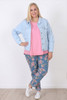 Plus Size Roses Light Blue Boyfriend Jeans 