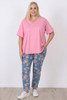 Plus Size Roses Light Blue Boyfriend Jeans 