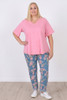 Plus Size Roses Light Blue Boyfriend Jeans by Curvaceous