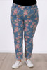 Plus Size Roses Light Blue Boyfriend Jeans 