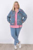 Plus Size Floral Garden Stretch Denim Jacket