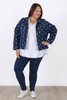 Plus Size Indigo Star Stretch Denim Jacket - Curvaceous