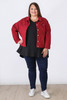 Plus Size Stretch Denim Jacket Claret