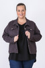 Plus Size Your Go To Stretch Denim Jacket Grey