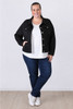 Plus Size Stretch Black Denim Jacket 