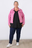 Plus Size Stretch Denim Jacket in Pink Wash