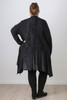 Plus Size Black Animal Burnout Velvet Hanky Hem Jacket