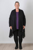 Plus Size Black Animal Burnout Velvet Hanky Hem Jacket
