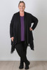 Plus Size Black Animal Burnout Velvet Hanky Hem Jacket