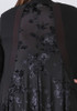 Plus Size Black Floral Burnout Velvet Hanky Hem Jacket 