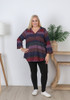 Plus Size Textured Purple Mix Blended Stripe Top