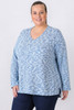 Blue White Casual Long Sleeve Top