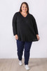 Plus Size Black Casual Long Sleeve Top Curvaceous