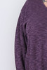 Plus Size Purple Casual Long Sleeve Top