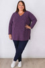 Plus Size Purple Casual Long Sleeve Top