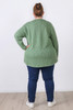 Plus Size Green Textured Weave Cotton Blend Top