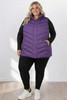 Plus Size Purple Essential Quilted Vest 