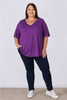Plus Size Purple Polka Dot Stretch Rayon Top